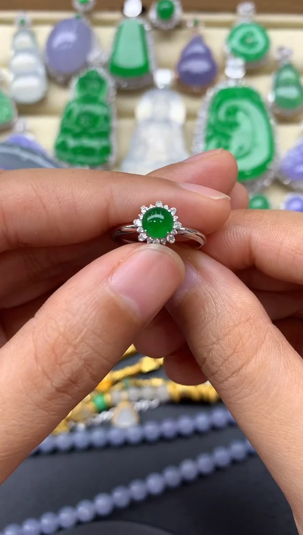 翡翠戒指18K金镶嵌226-中国好珍宝