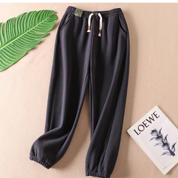 【宠粉浮力】冬防风裤女加厚保暖休闲裤束脚卫裤 a33