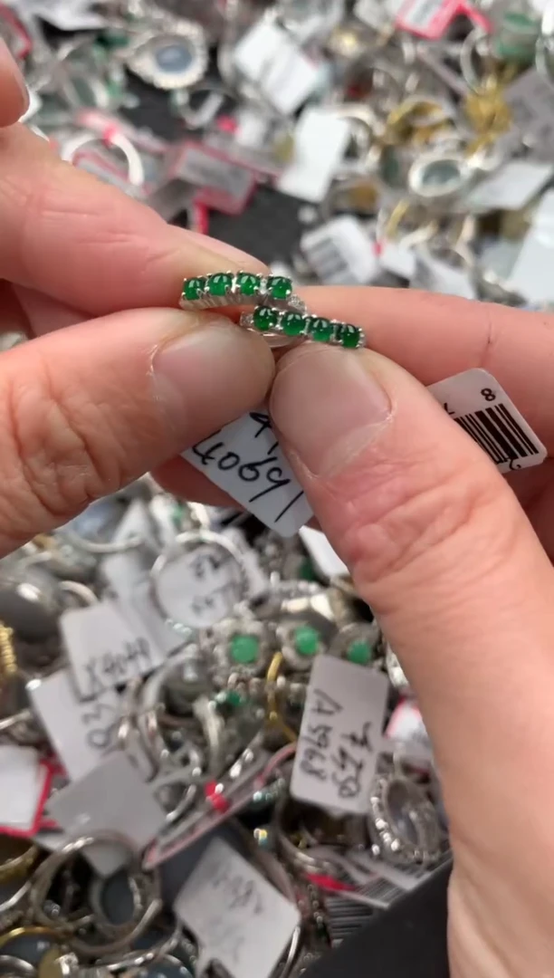 银S925镶嵌戒指翡翠8888----4