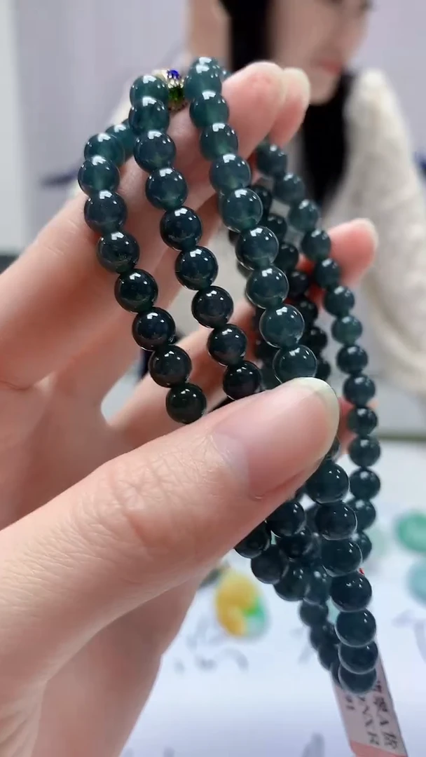 【闪购商品】定制翡翠未镶嵌4852zm-毛货珠链91