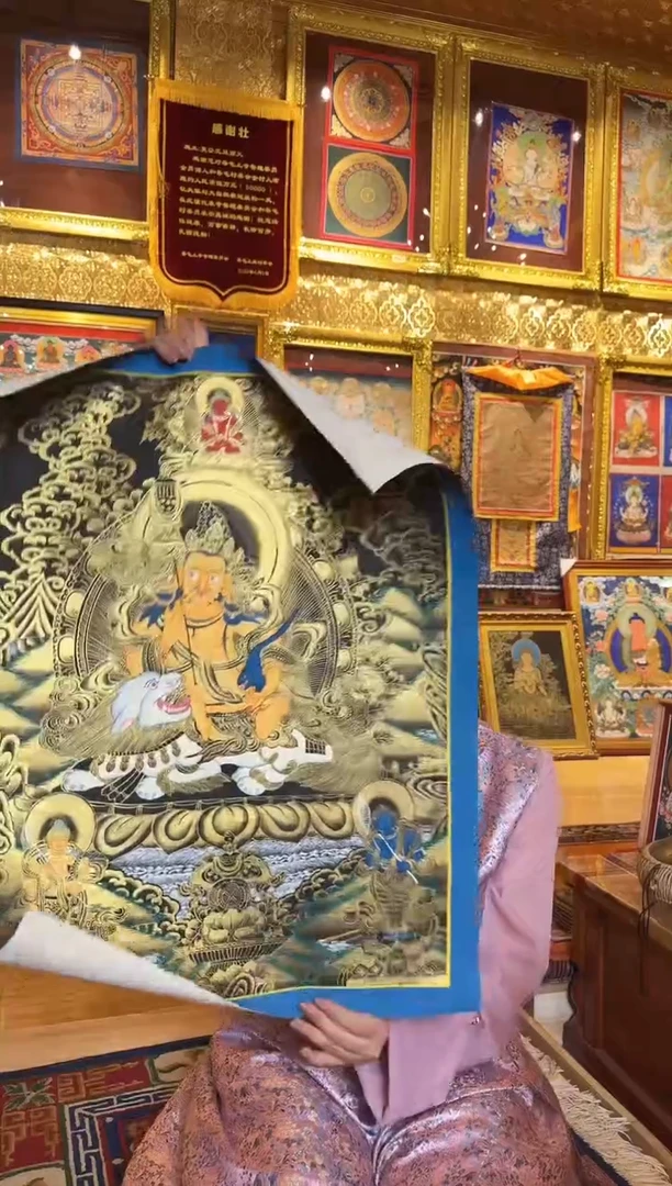 吊坠黄财神-热贡纯手绘唐卡