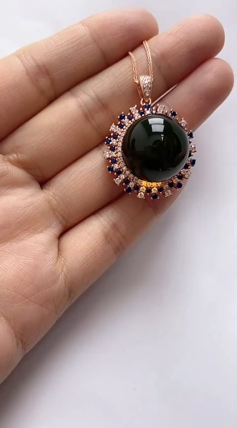 【闪购商品】琥珀裸石银S925镶嵌蓝珀吊坠