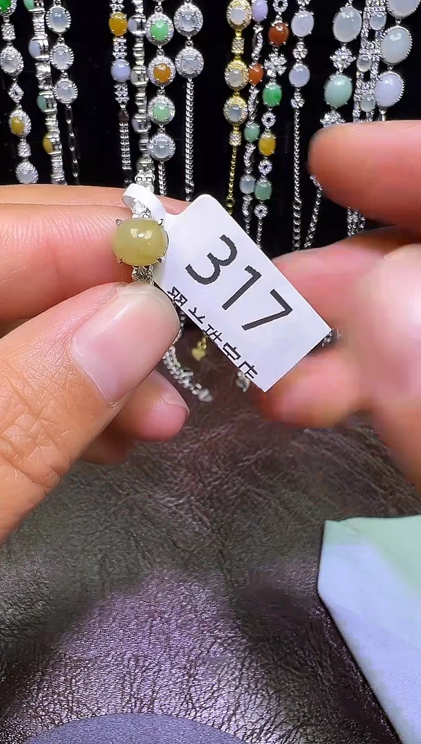 银S925镶嵌戒指翡翠戒指