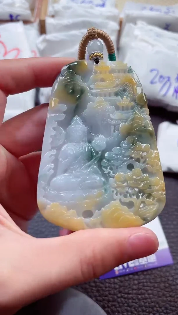 翡翠未镶嵌颈饰00007056观音