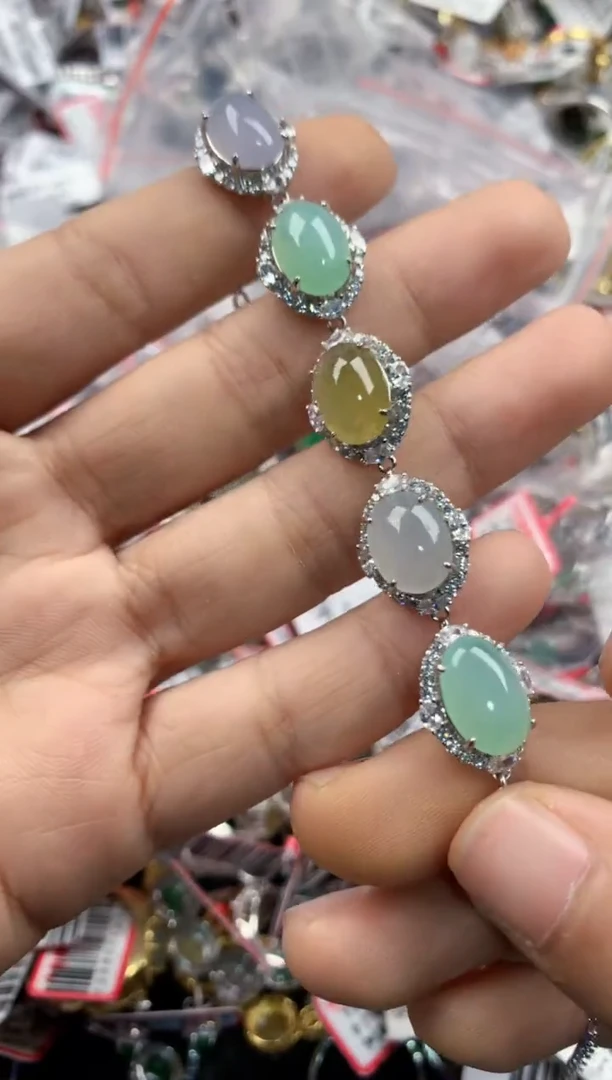 银S925镶嵌戒指翡翠555----1