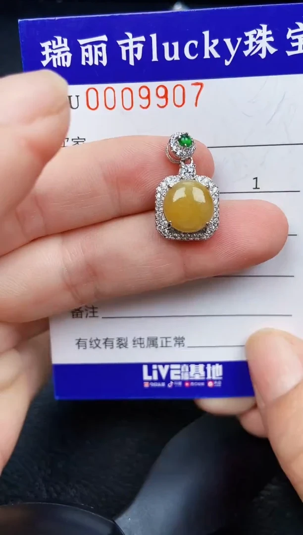 翡翠银S925镶嵌颈饰9907