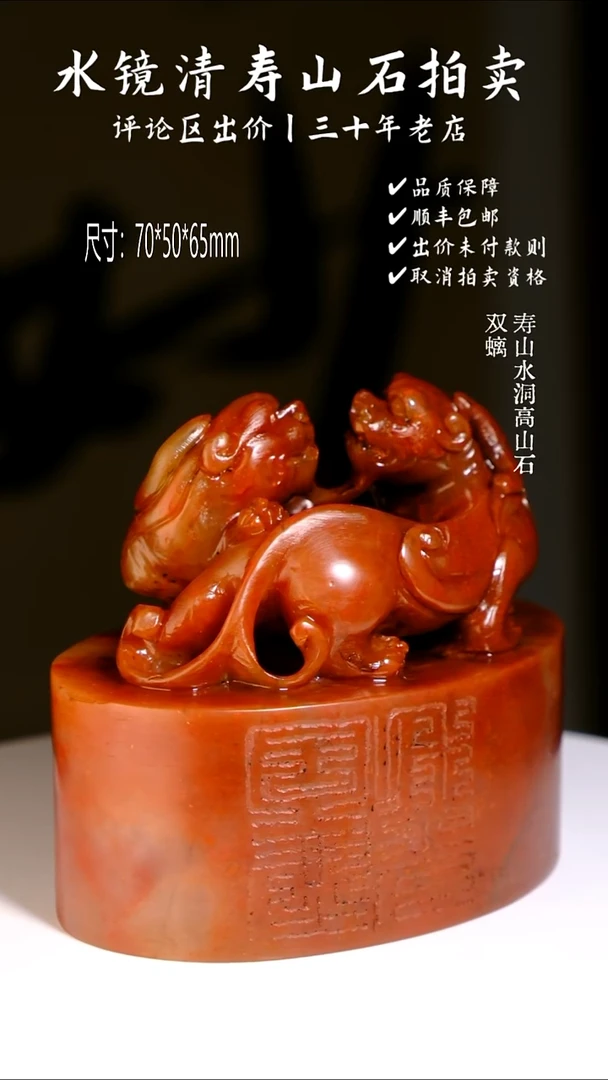 寿山石印石用****4寿山水洞高山石 双螭