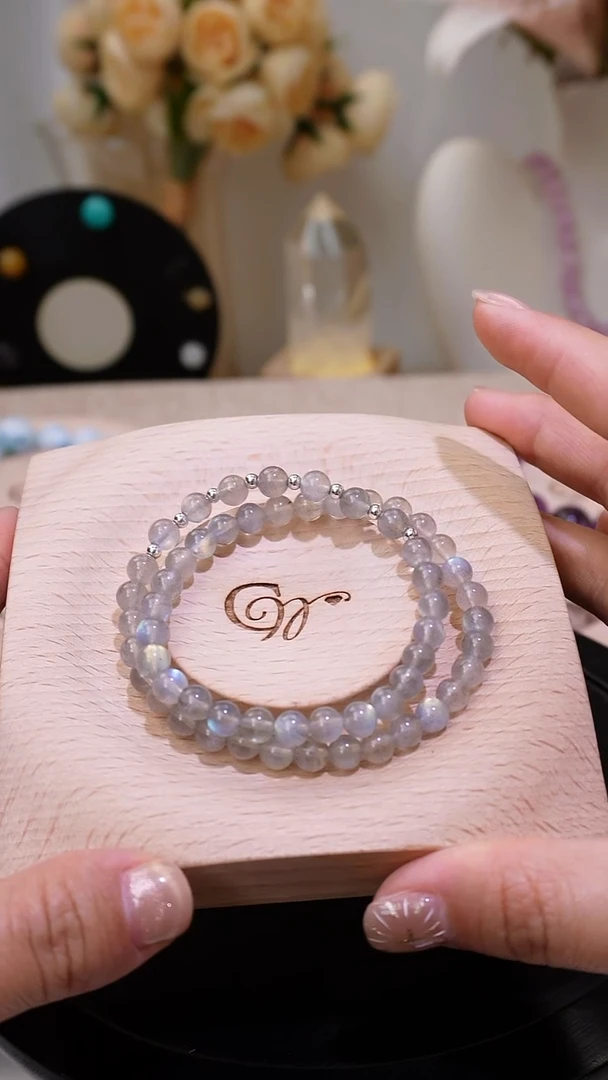 未镶嵌手串水晶月光双圈水晶手串