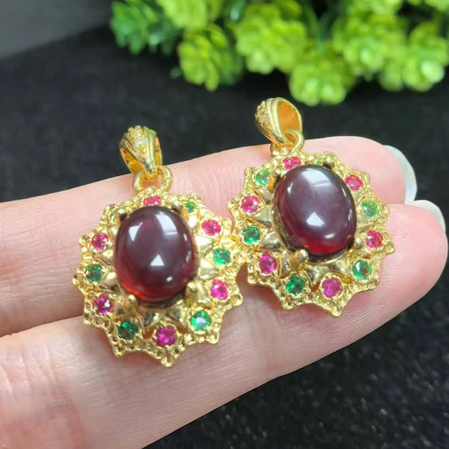 江德洋珠宝 MT2658（玉甲）琥珀血珀蛋面吊坠-配绳-多样性只发一件