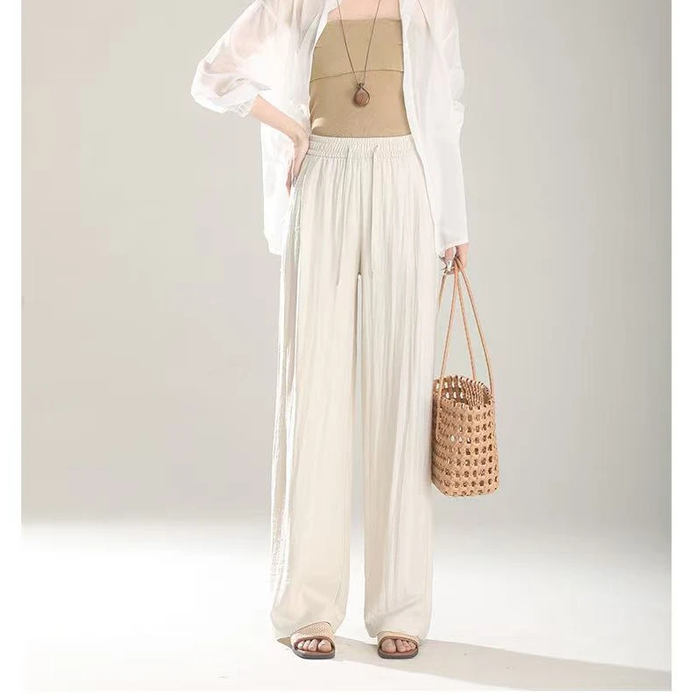 运动休闲卫裤夏款宽松时尚户外百搭亚麻阔腿裤