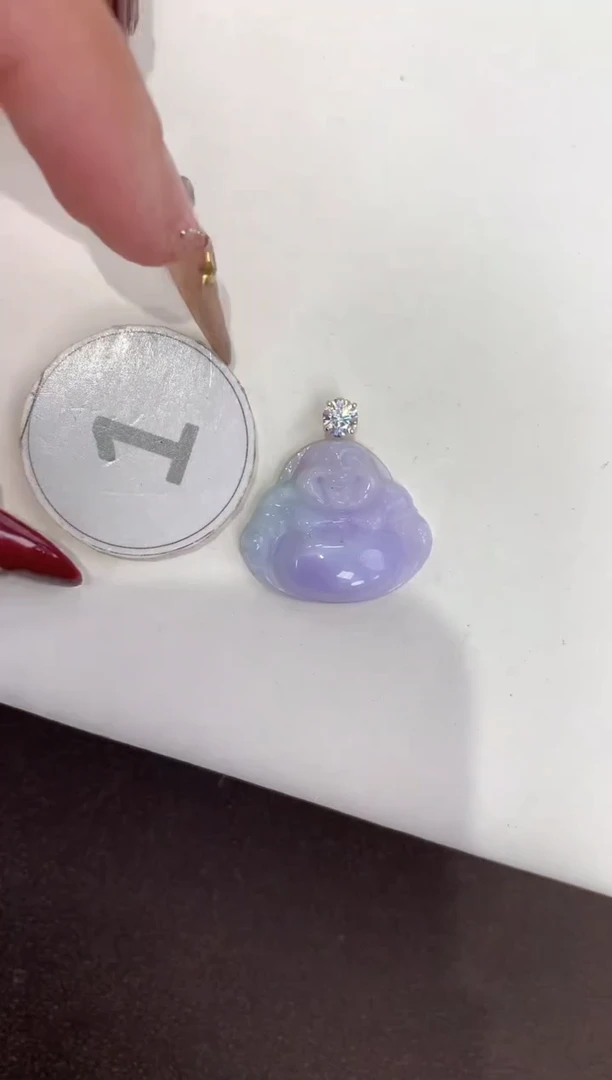 颈饰18K金镶嵌翡翠天然缅甸a货翡翠