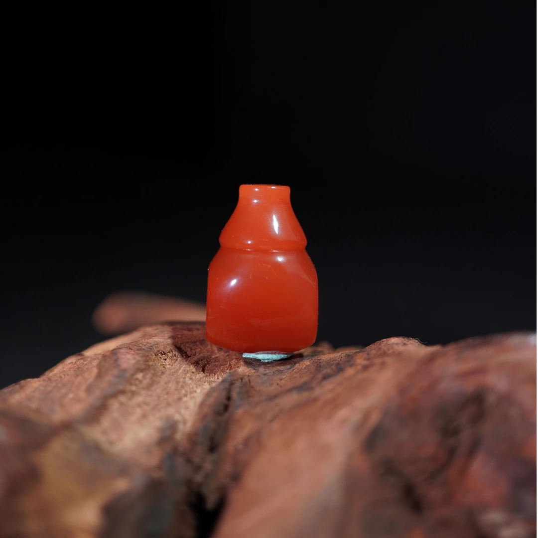 龙老师 原矿南红  三通 保山辣椒红 无裂 12.8