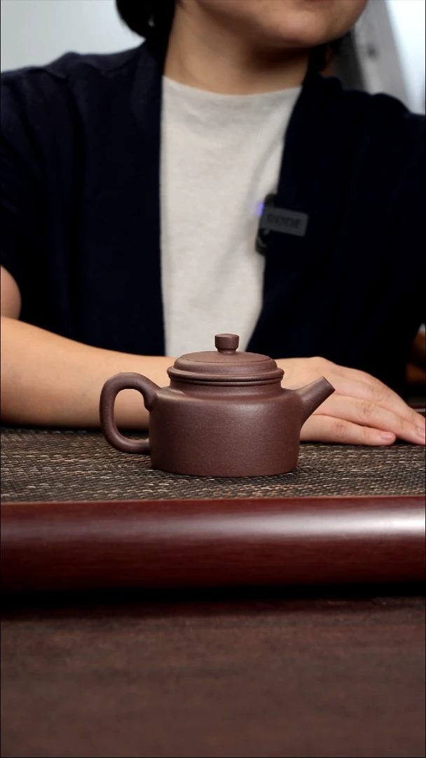 茶杯紫砂宜兴原矿紫砂皮青紫炮嘴德钟壶220cc左右