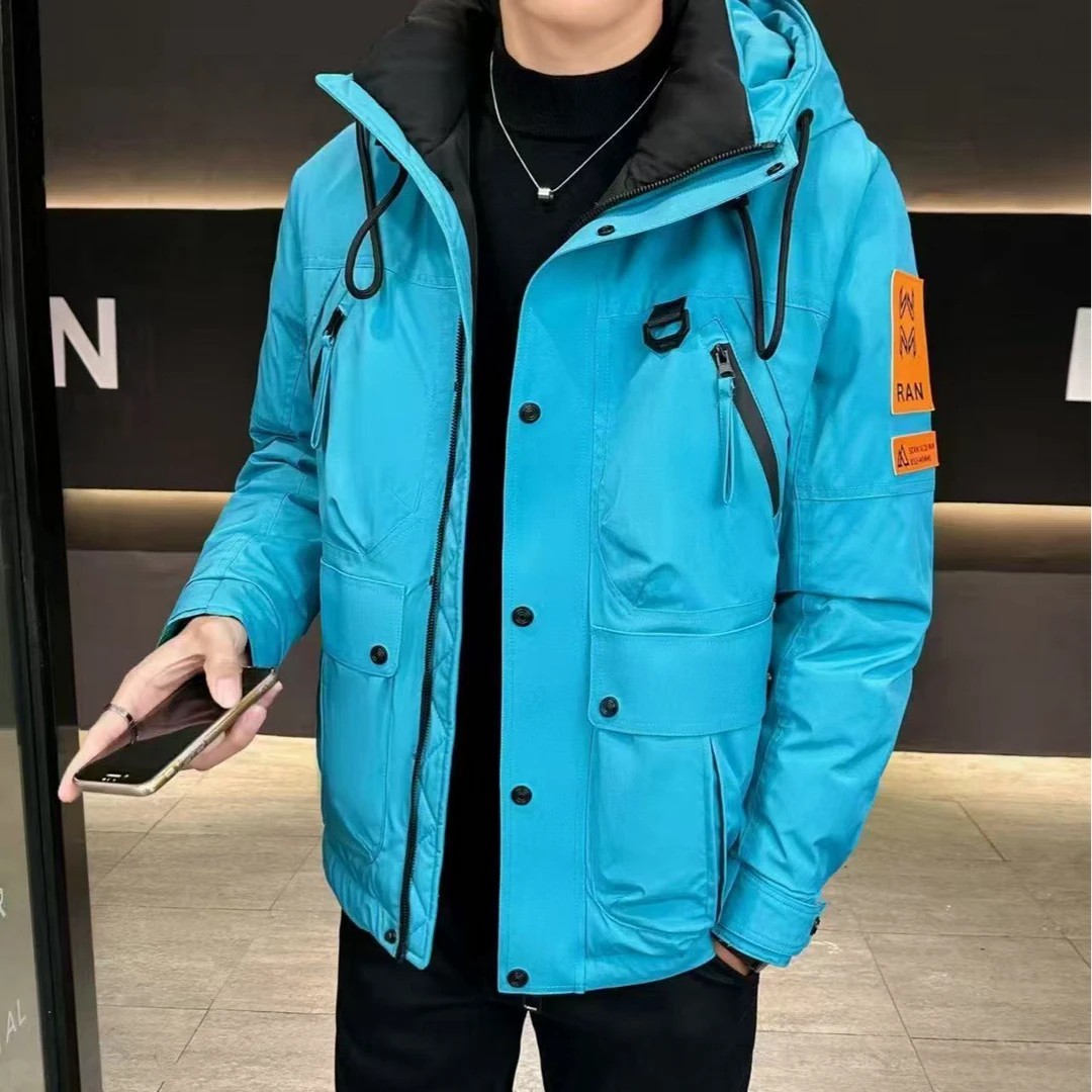 【辉哥】7K799-连帽冬季时尚中长款工装大口袋户外防寒服非标