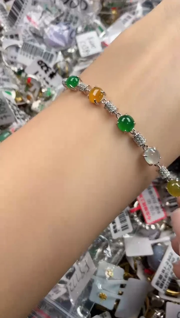 银S925镶嵌戒指翡翠444   1