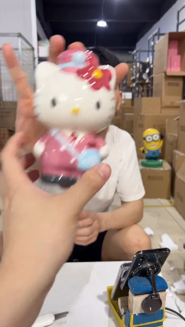 瓷片粉色邮递员kt存钱罐