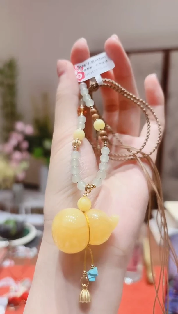 裸石蜜蜡未镶嵌蜜蜡项链MNN1117-14