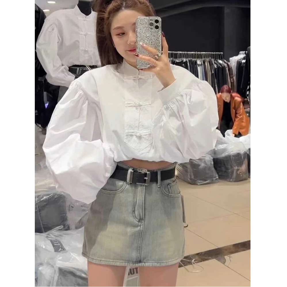 韩版高级竖条纹牛仔短裙女2025新款有内衬防走光包臀裙子潮L575#