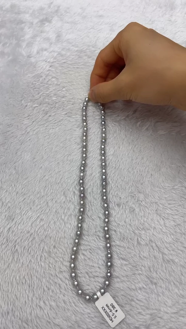 海水珍珠银S925镶嵌项链AK真多麻5.5-6mm