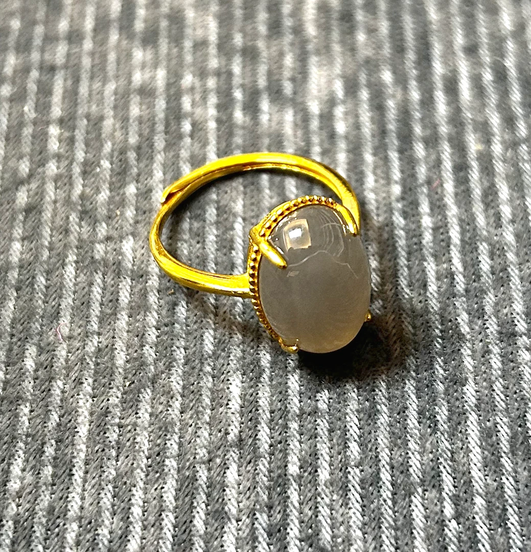 【尚品和田玉】天然和田玉烟紫四爪戒指拍一发一（多样性发货）