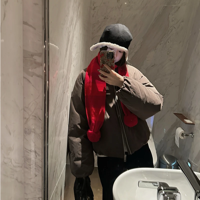 【OPENING自制】冬日时髦巴恩风立领纯色保暖长袖羽绒服外套