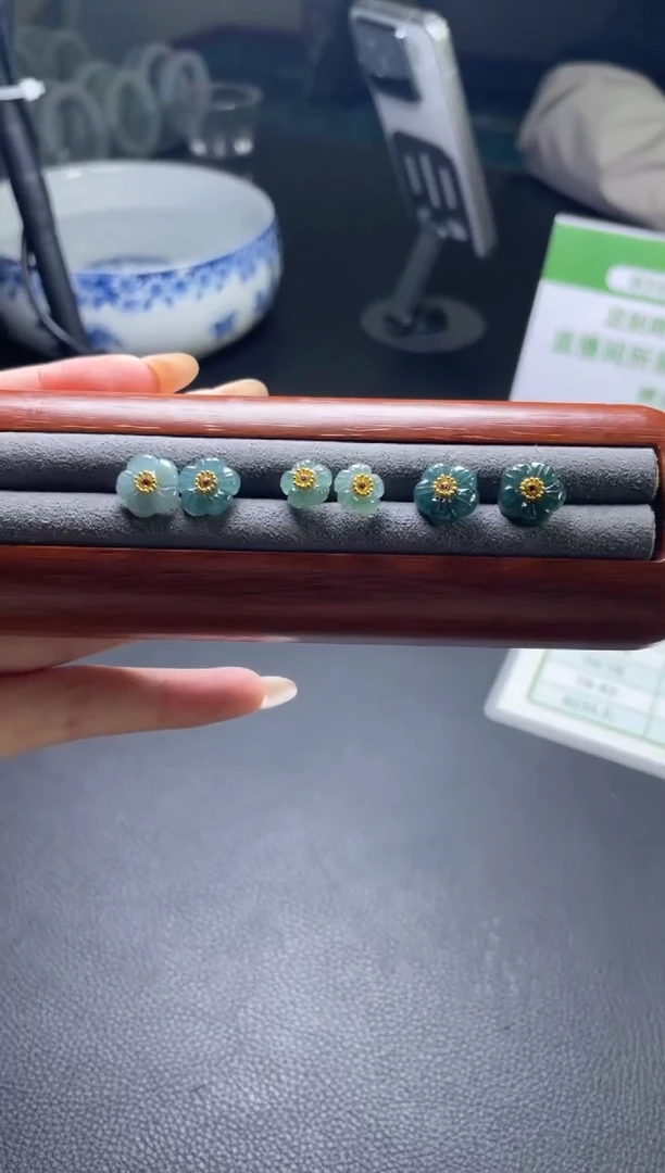 【闪购商品】翡翠耳饰银S925镶嵌W015-CPM198多样性发一