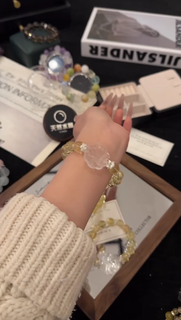 合金手链水晶黄水晶x3483