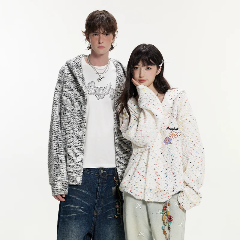 YKYB2025秋季新款甜美花卉仿毛织开衫卫衣Y53NWY076