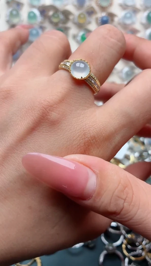 银S925镶嵌戒指翡翠.