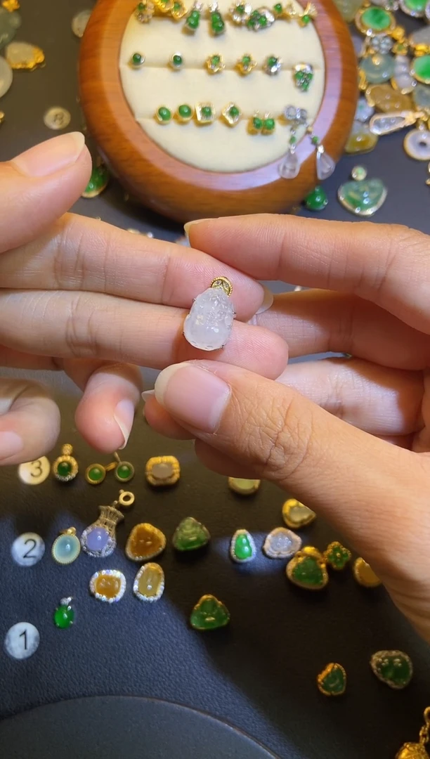 吊坠(不含链)银S925镶嵌翡翠1