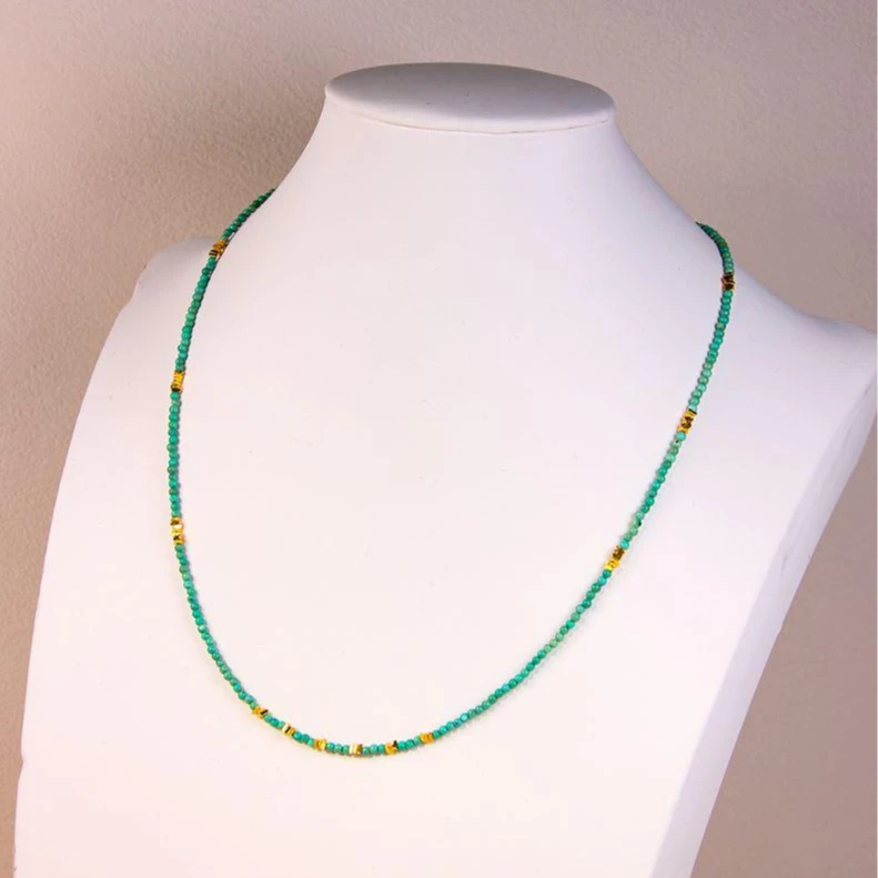 【老掌柜讲珠宝】绿松石小米锁骨项链 DKT070210