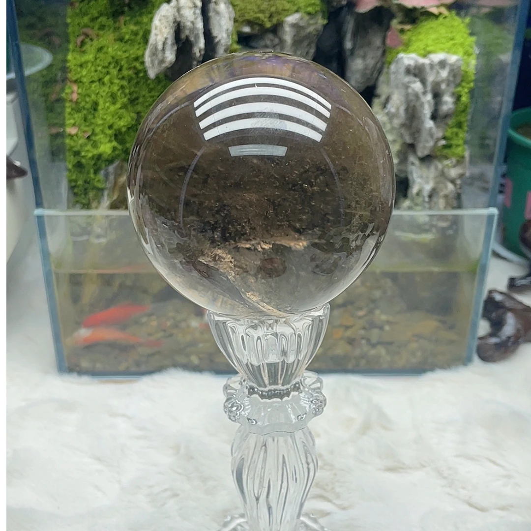 天然水晶球，茶色系、幽冥星空
