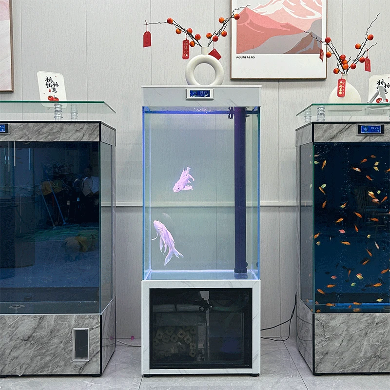 客厅小型落地超白玻璃金鱼缸家用免换水智能生态自循环水族箱