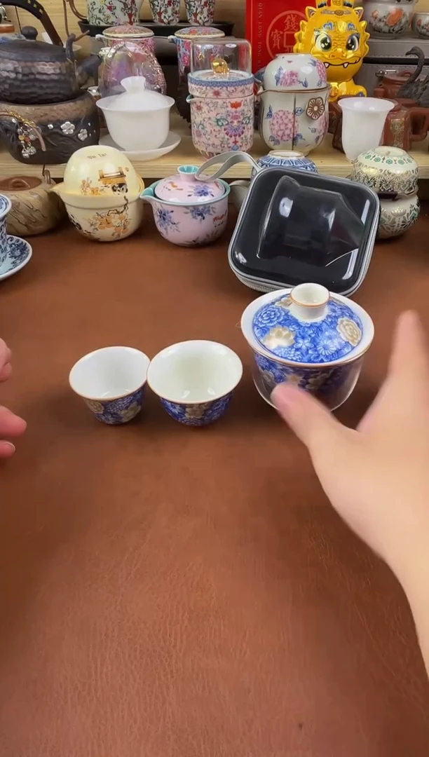 陶瓷茶具摆件旅行套组