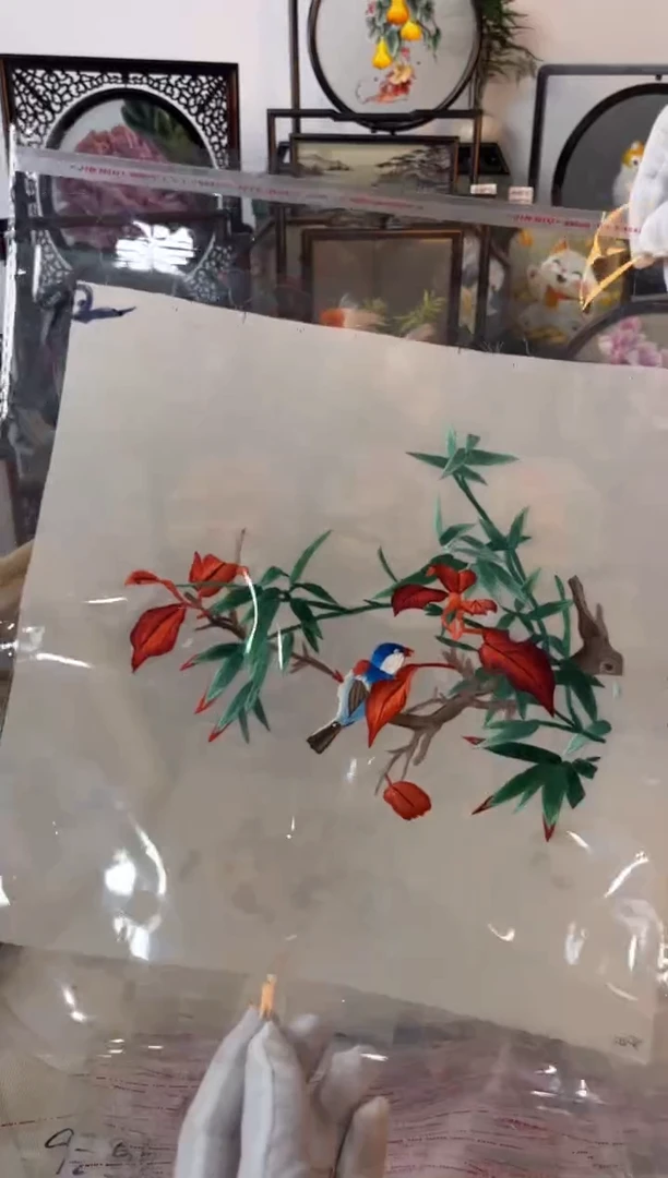 织绣纯手工苏绣双面绣绣片92