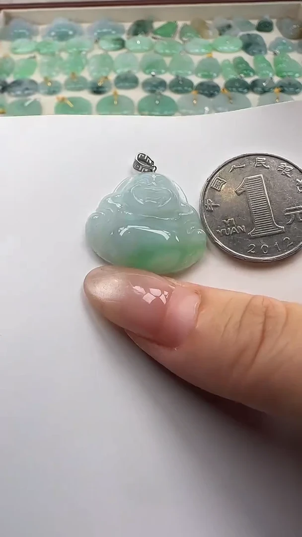 翡翠18K金镶嵌吊坠(不含链)佛公
