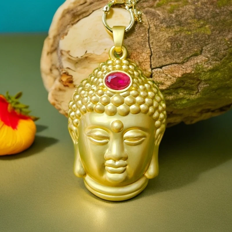 【梵总专属】BM-S162#平安如来合金镶嵌培育红宝石佛头