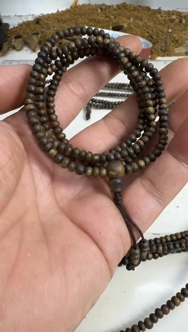 手串沉香乌身0.4规格多圈7克算盘珠