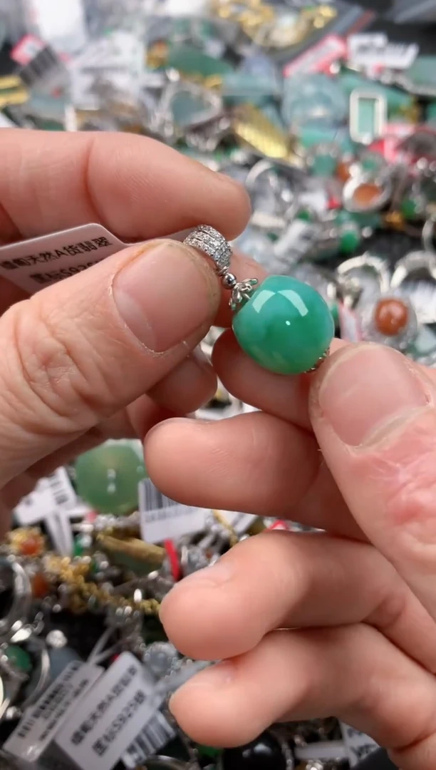 银S925镶嵌戒指翡翠1                         5