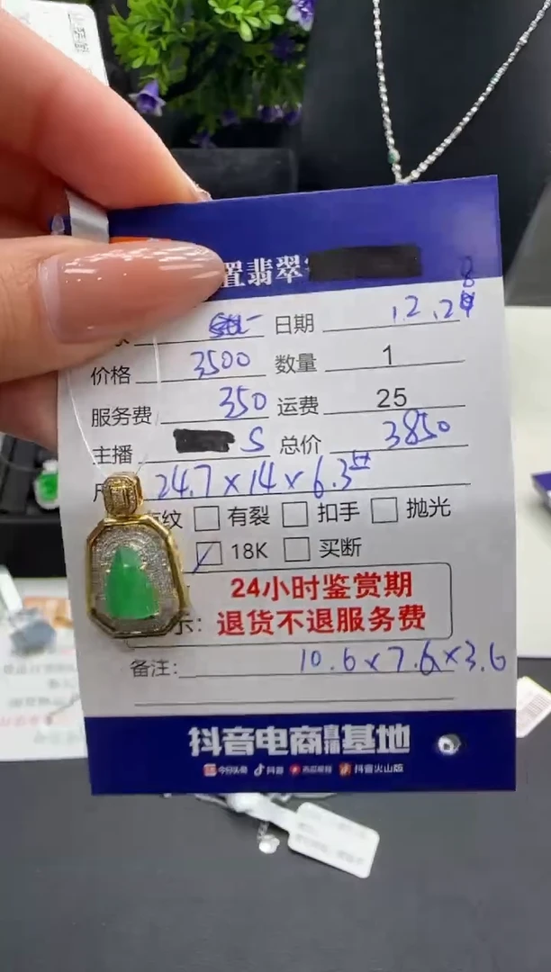 吊坠(不含链)18K金镶嵌翡翠翡翠吊坠