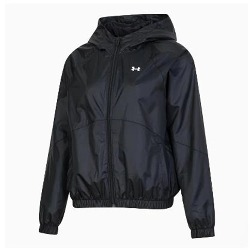 安德玛 1382698-001 女子春夏休闲运动训练连帽跑步速干夹克外套