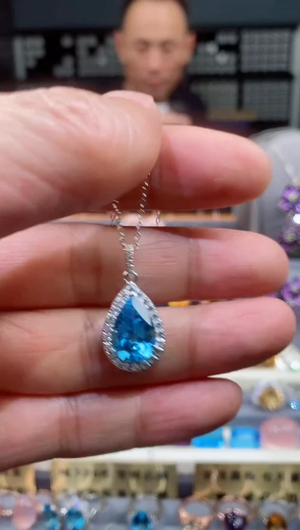 【闪购商品】托帕石吊坠银S925镶嵌托帕石吊坠