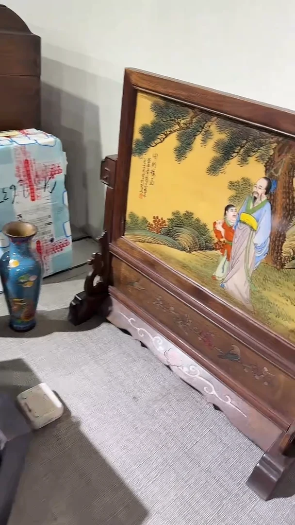 木张*信A088紫檀雕刻板以直播间截图