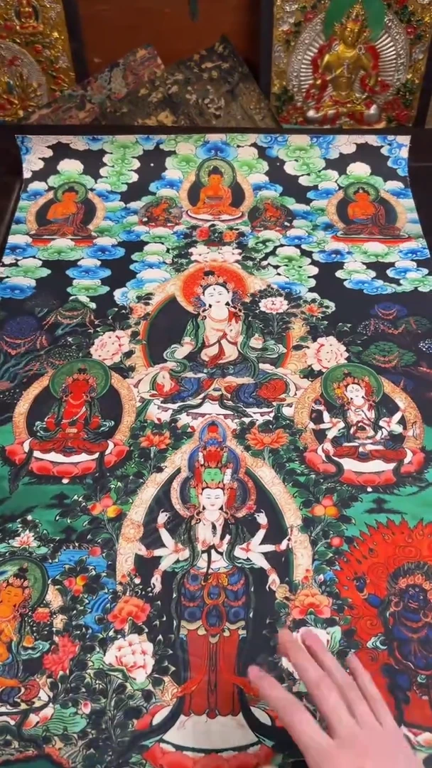 装裱画精品手绘唐卡链接--A