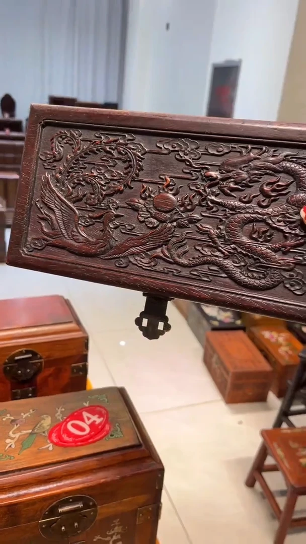 【闪购商品】贡木龙凤呈祥雕刻首饰盒