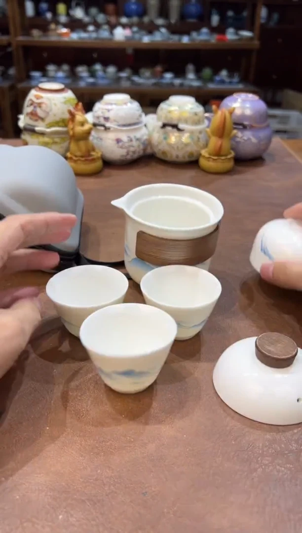 真的很便宜超好看会开片的旅行茶具