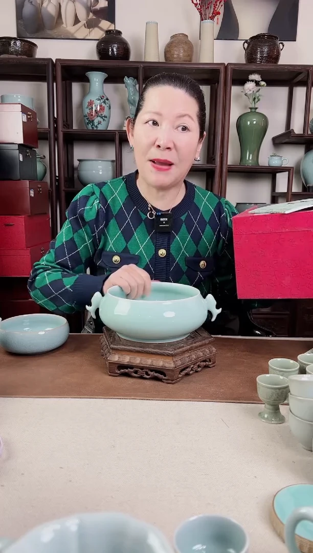 【闪购商品】杯纯手工 粉青 双鱼洗B