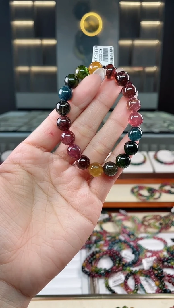 未镶嵌老矿碧玺单圈手串10mm+碧玺（多样性发一条）T