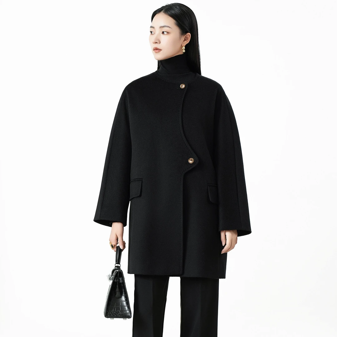 VORASPIRE｜V-24682新中式2025中款绵羊毛外套女明星同款