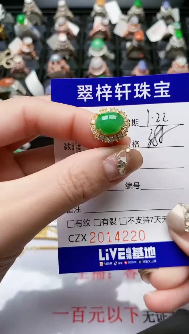 【闪购商品】翡翠戒指银S925镶嵌/4220